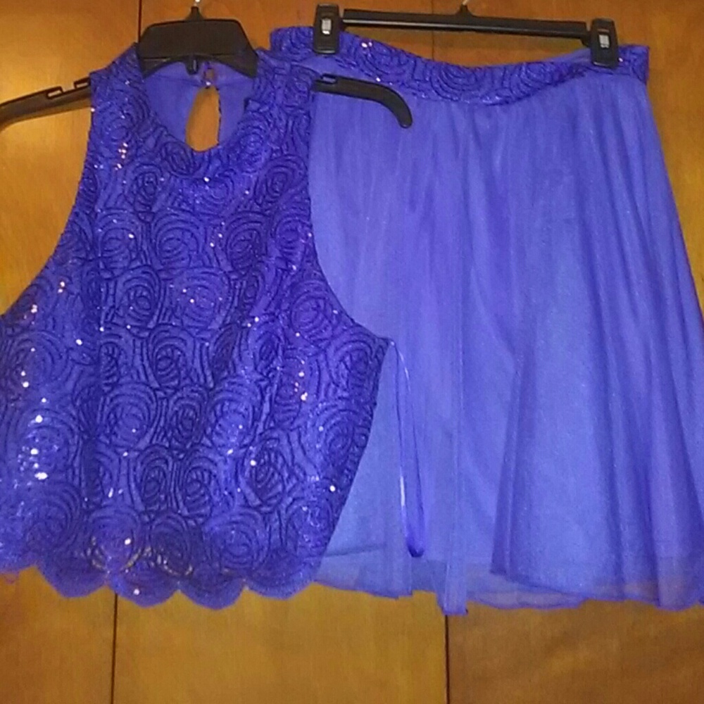 Navy Blue 2-Piece Homecoming Dress